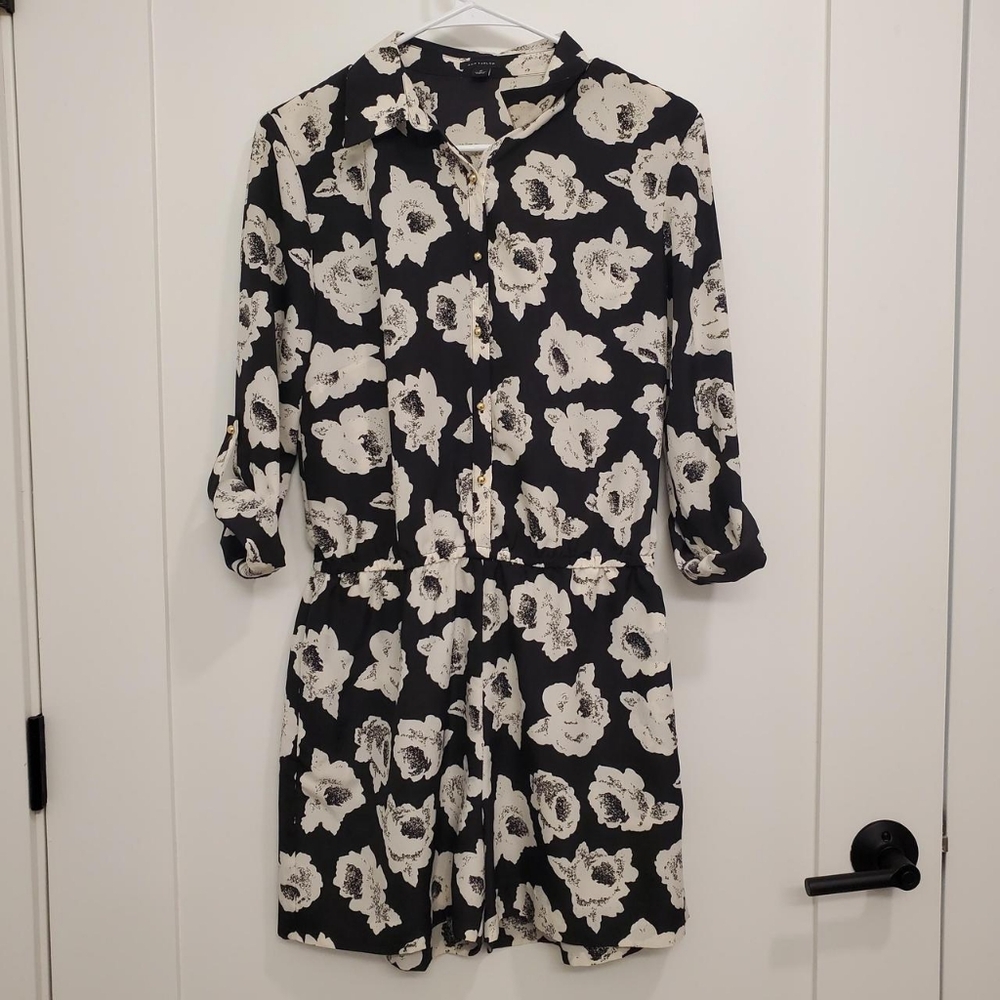 Ann Taylor Long-Sleeved Floral Romper